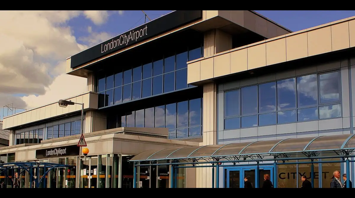 Front of the London City Airport terminal building